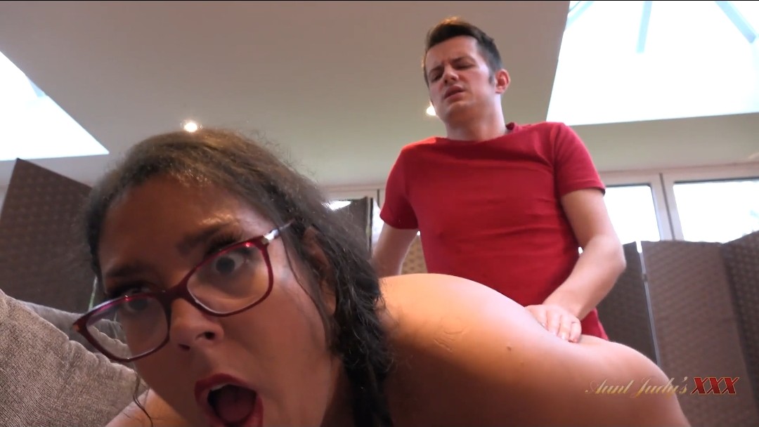 BBW French mother Milf fucks her young stepson hard