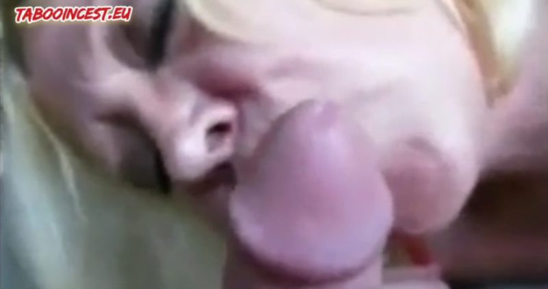 My hot blonde mom gives me slow oral sex and I cum in her mouth