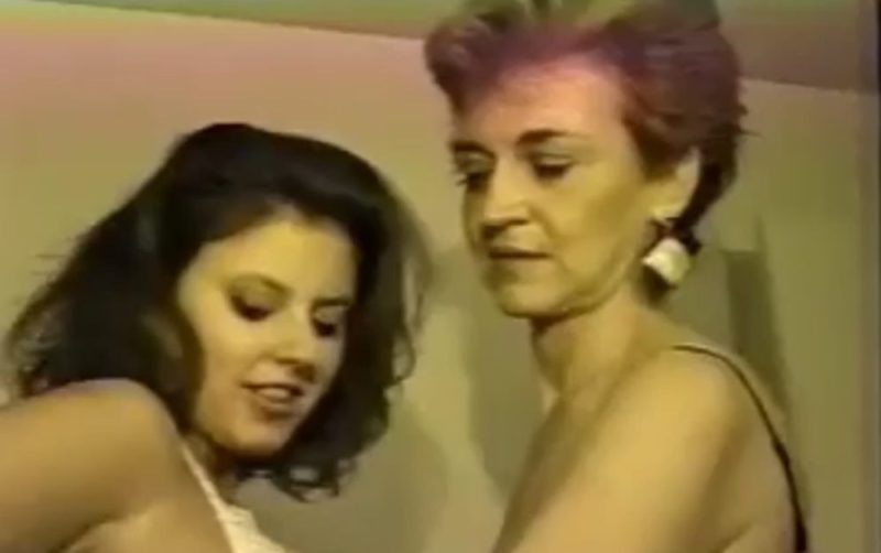 Old movie with mother and daughter passionately in love