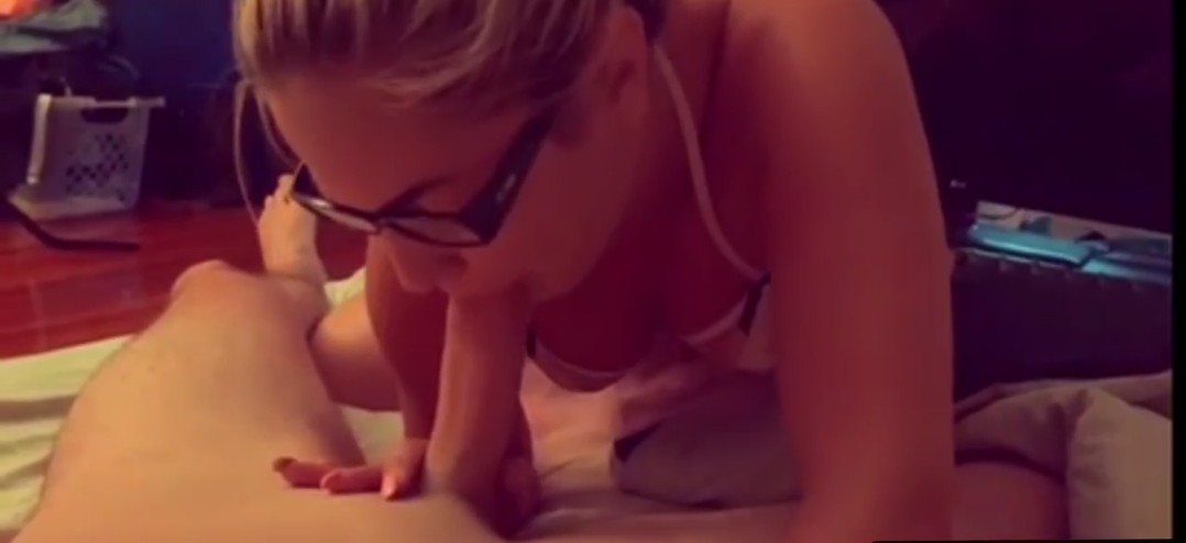 Daughter sucks my cock hard and gets a big facial