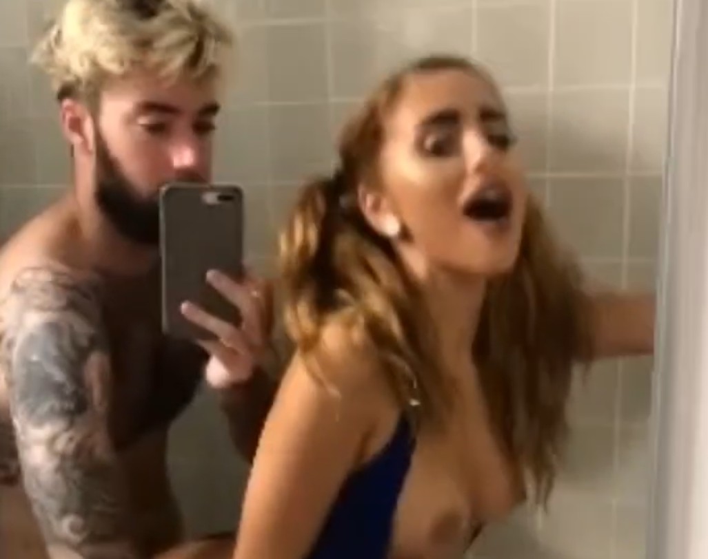Brother having sex with super sexy sister in the bathtub and filming
