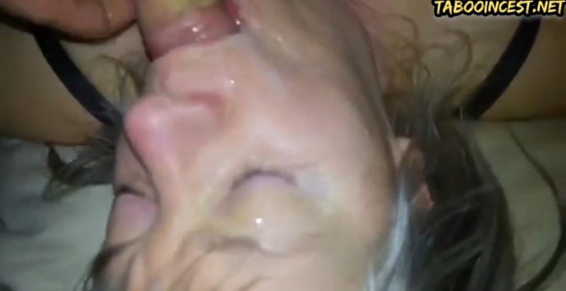 Mom sucks my cock and doesn’t shy away from the camera during incest